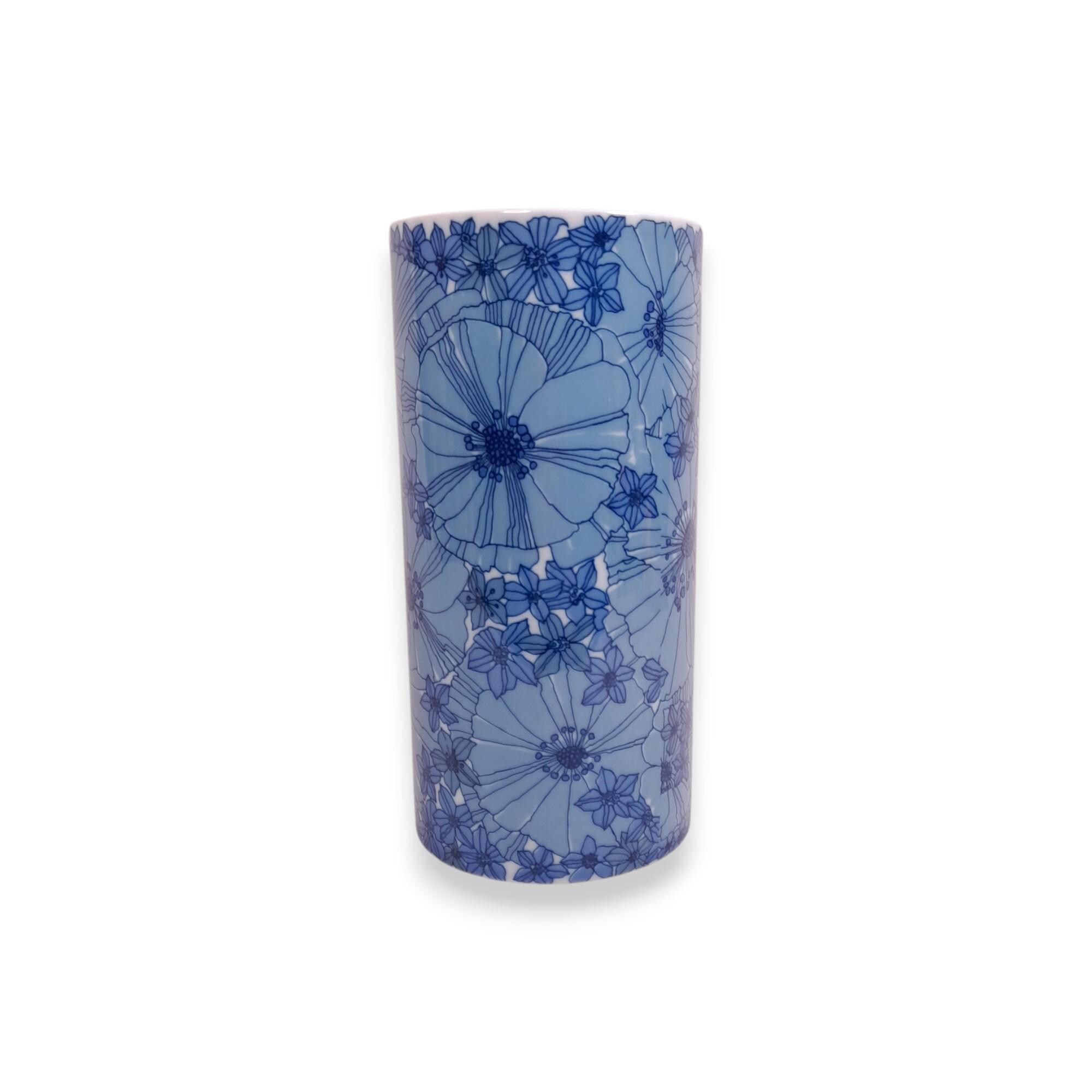 ローゼンタール スタジオライン 花瓶 磁器 美品 ローゼンタール スタジオライン 花瓶 磁器 ブルー 花柄 ドイツ