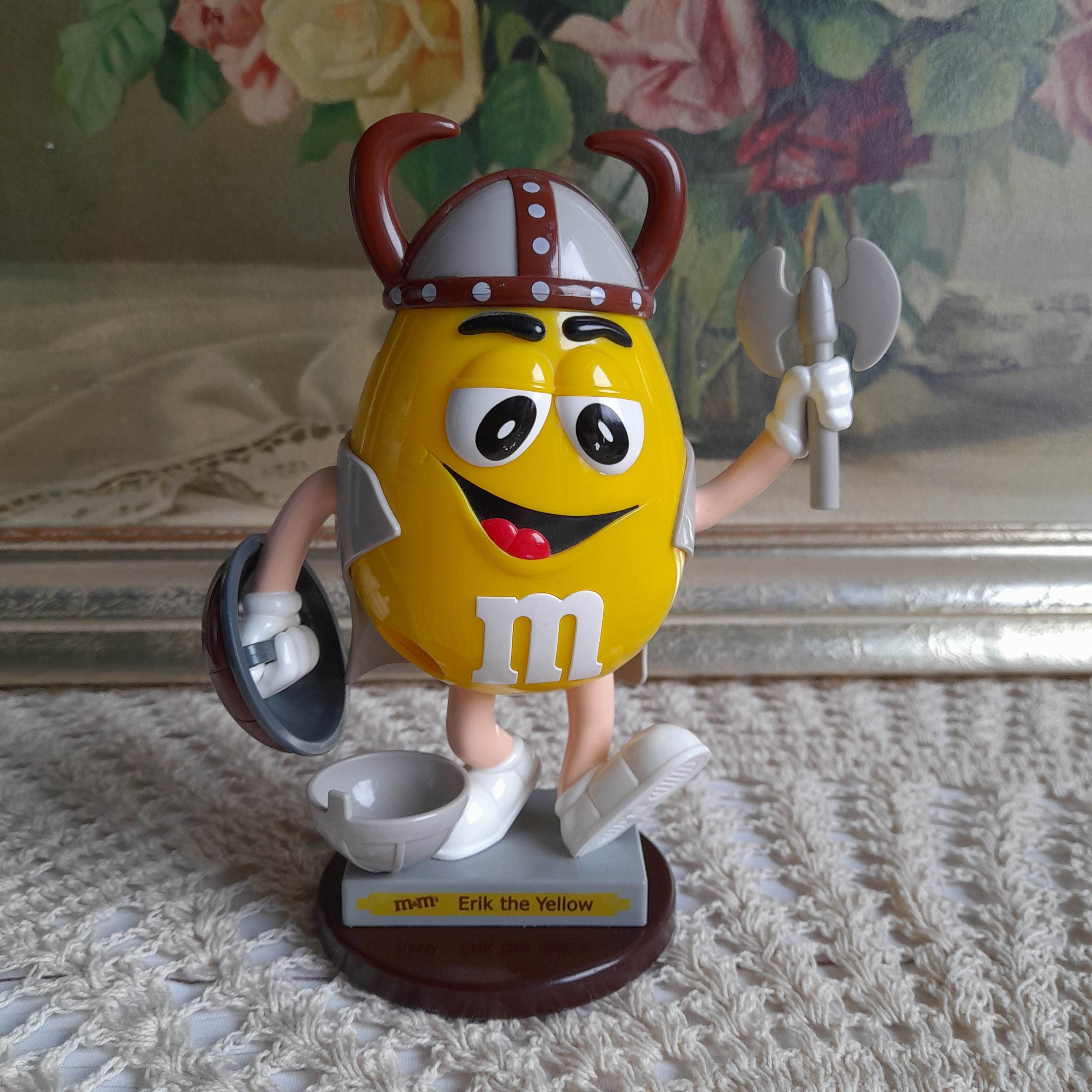 Vintage Candy Dispenser M&ms Red and Yellow Pirate, Viking