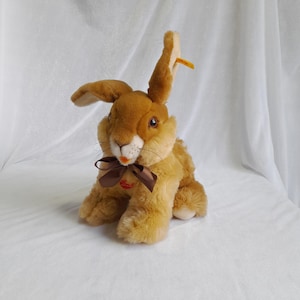 Steiff Rabbit Pummy 5060/21 – 21 cm Mohair Plush Bunny – Vintage German Collectible with Button & Tag