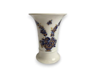 Heinrich Echt Kobalt Hofgarten Wazon porcelanowy Kobaltowe złoto Niemcy Vintage