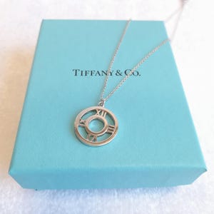 Tiffany&#39;s & Co. Atlas Open Circle Pendant Necklace Sterling Silver SV925 USED, gift for Valentine&#39;s day