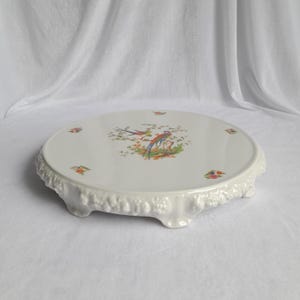 Vintage Rosenthal Maria Serving tray, Plate Cake tray floral motif with birds, 31 cm, 1940s