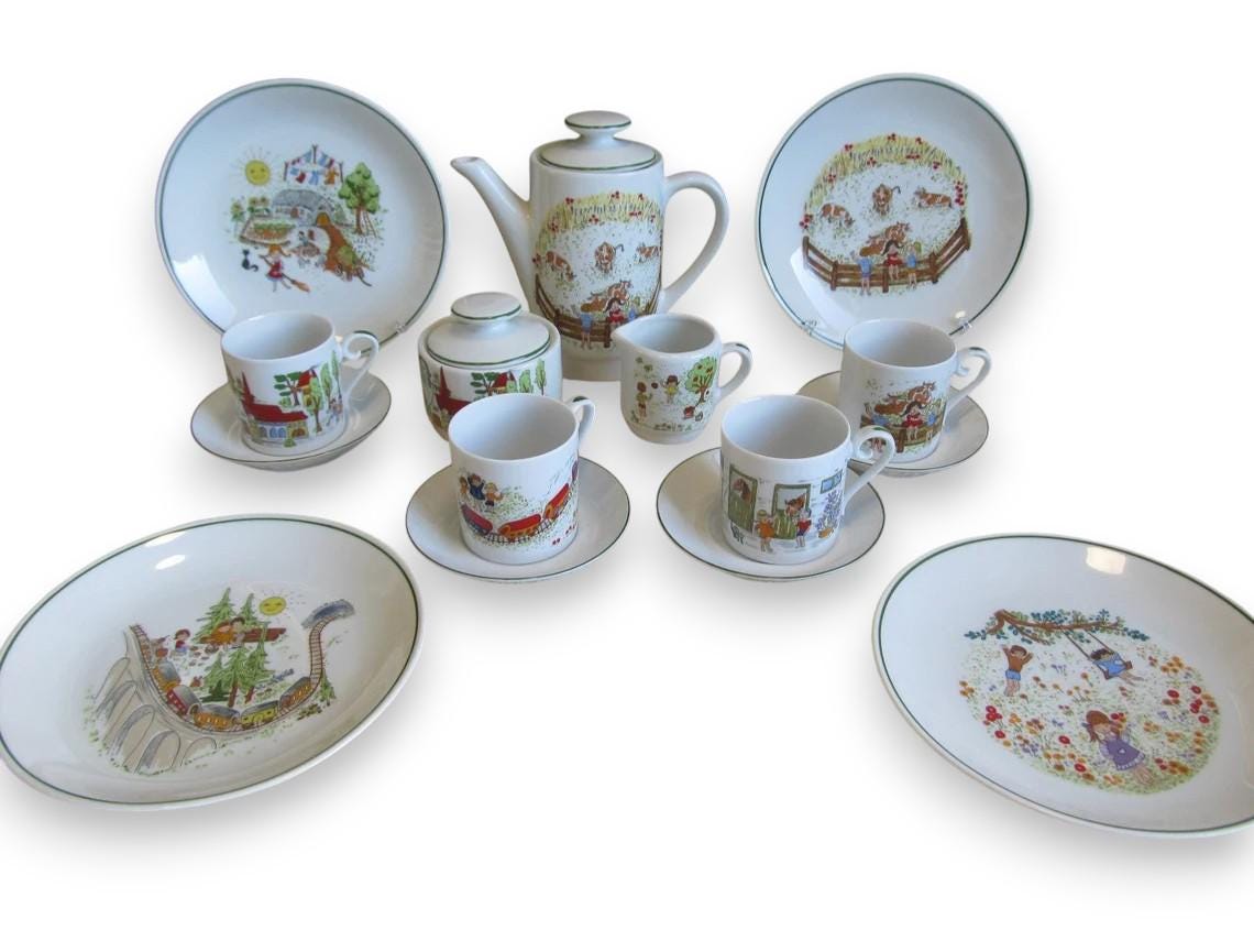 Reutter Porzellan Tea Set Porcelain Multicolor Cottagecore Style