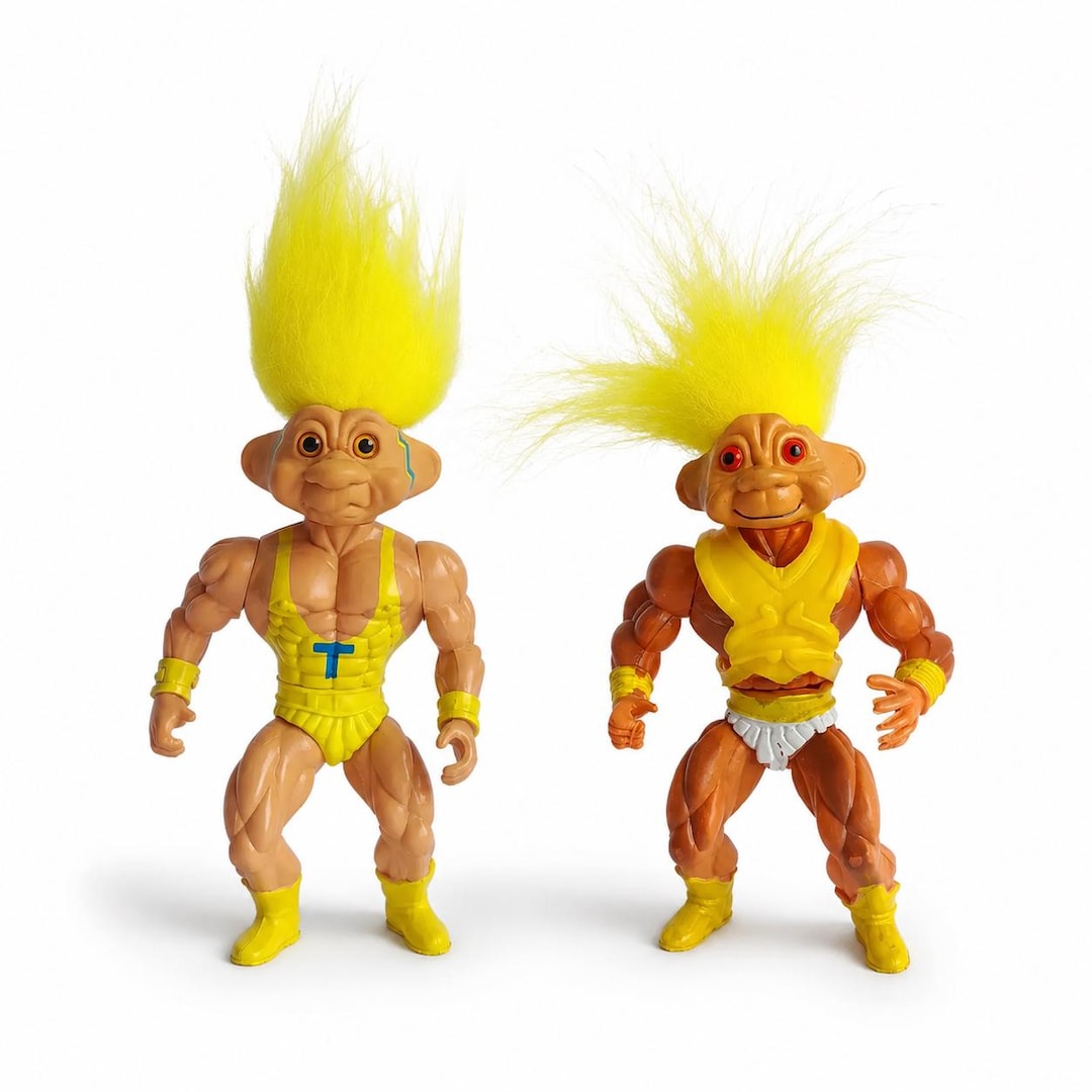 TNT Wrestling Troll Figure Muscle Style Yellow Hair 1990s