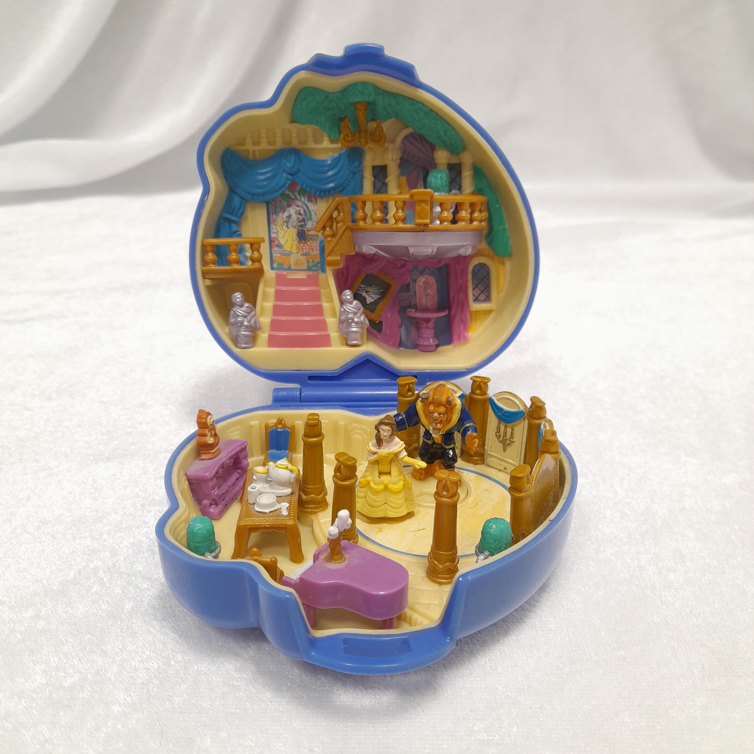 Vintage Polly Pocket Beauty and The Beast Compact Bluebird 1995 Disney – Complete Full Set