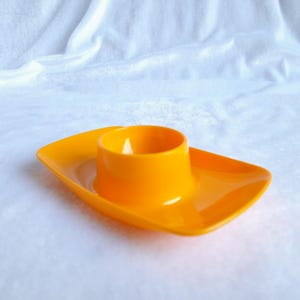 Vintage Orange Plastic Egg Cup Boat Space Age, West Germany, 70s