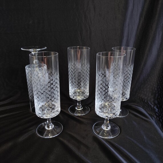 Rosenthal Romance Champagne Flutes Crystal Glasses Set Germany