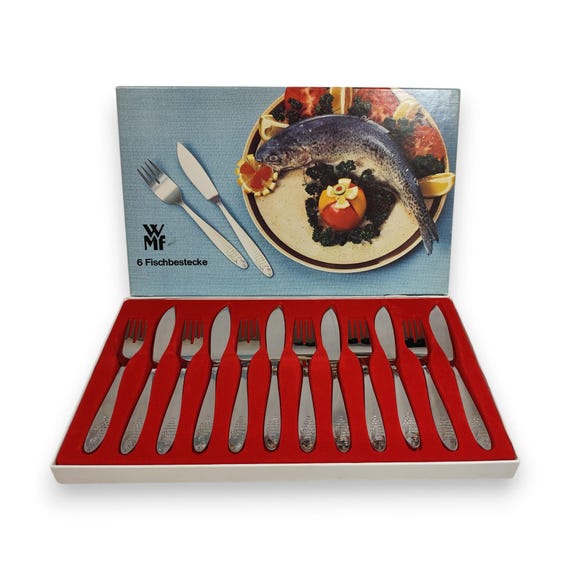 ドイツ　WMF テーブルカトラリーセット　24本セット　６人用　クロマーガン製 WMF Cromargan Fish Cutlery Set for Six in Original Presentation