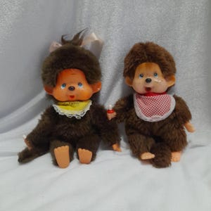 Vintage Collectible Monchhichi, Monchhichi Boy, Girl Plush Doll, Sekiguchi Japan, Vintage Style Thumb-Sucking Monkeys, 70s, Choose toy