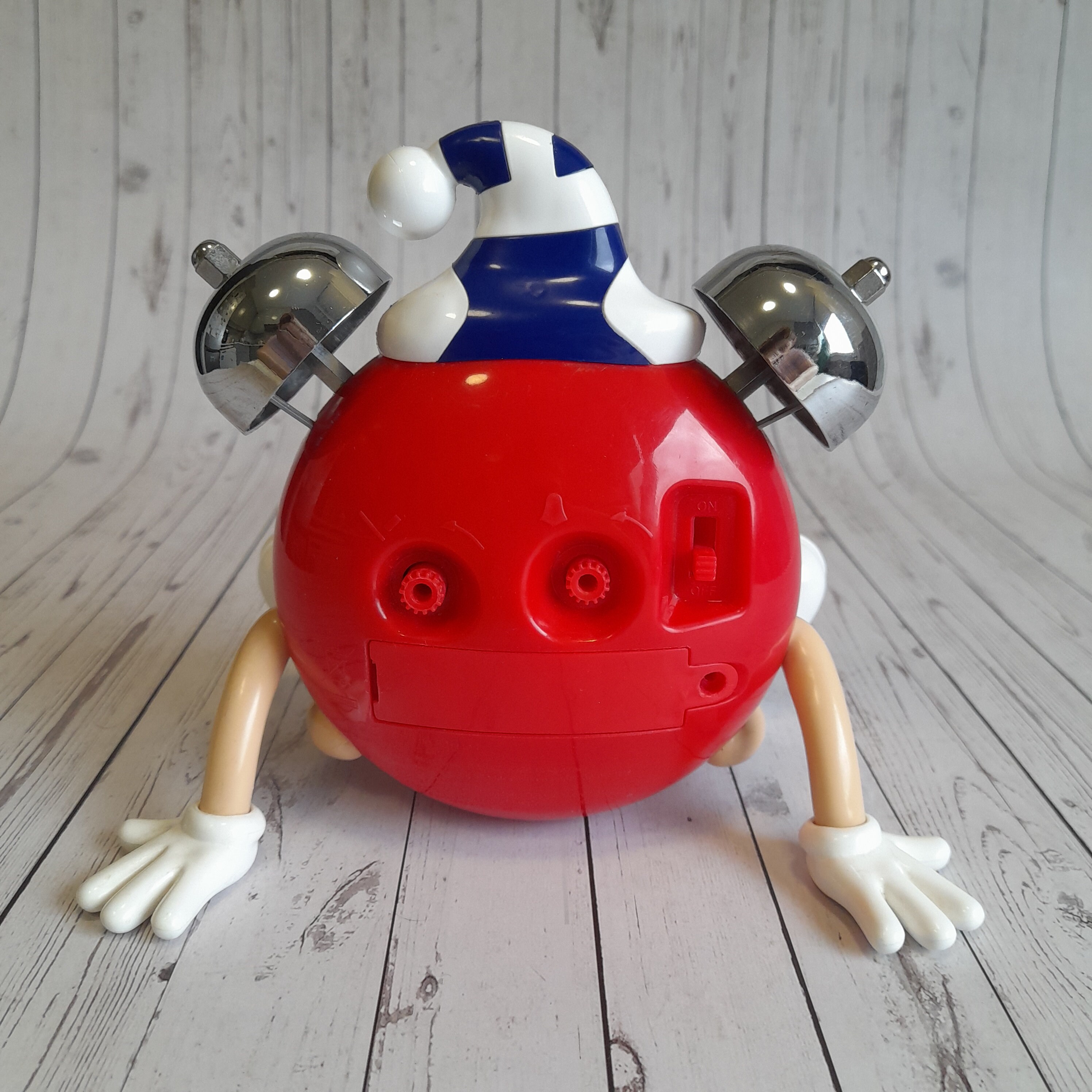 Vintage Rare Red M&M Table Clock Plastic Candy Chocolate