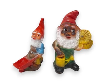 Garden Gnome Figurines Set German Folk Art Zeho West Germany Vintage