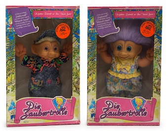 Treasure Troll Tot Purple Body White Hair New Boxed 1990s Collectible Vintage