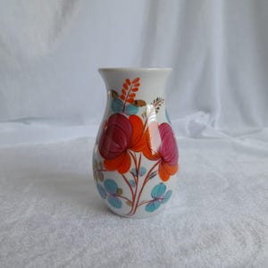 Vase with flowers USSR  by Korosten Porcelain Vintage floral vase