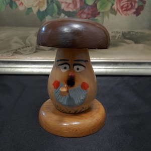Vintage Mushroom Smoker Incense Burner, hand painted decoration for Christmas, Erzgebirge Germany Toy
