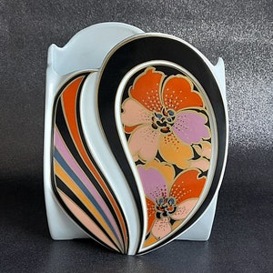 AK Kaiser K. Nossek porcelain Vase motif flowers shape heart German porcelain