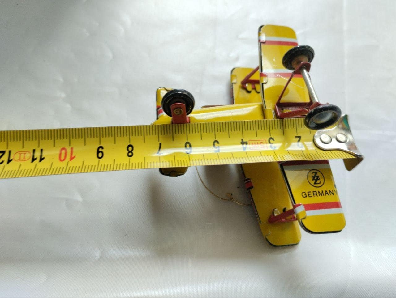 ZZ Tin Biplane Germany Sheet Metal Aircraft Miniature Collectible