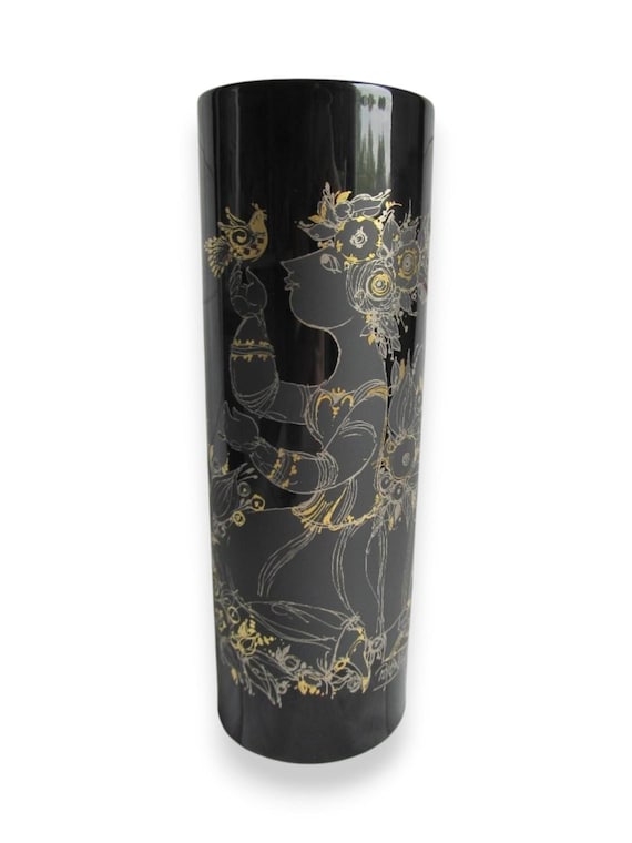 Rosenthal Studio Linie Vase Bjorn Wiinblad 1001 Nights Black