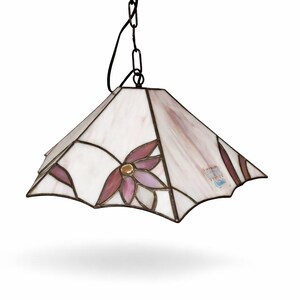 Tiffany Stil Kronleuchter Stained Glass Floral Rosa Weiß Vintage Victoria