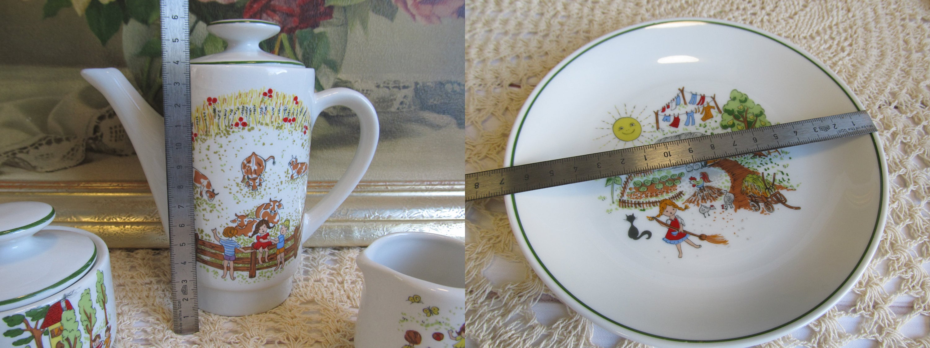 Reutter Porzellan Tea Set Porcelain Multicolor Cottagecore Style