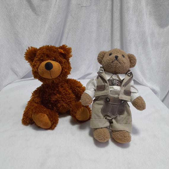 Vintage Steiff Button in Ear Yellow Tag Brown Teddy and