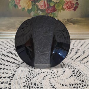 Vintage Bjorn Wiinblad black biscuit small plate for Rosenthal, Collectable German Porcelain