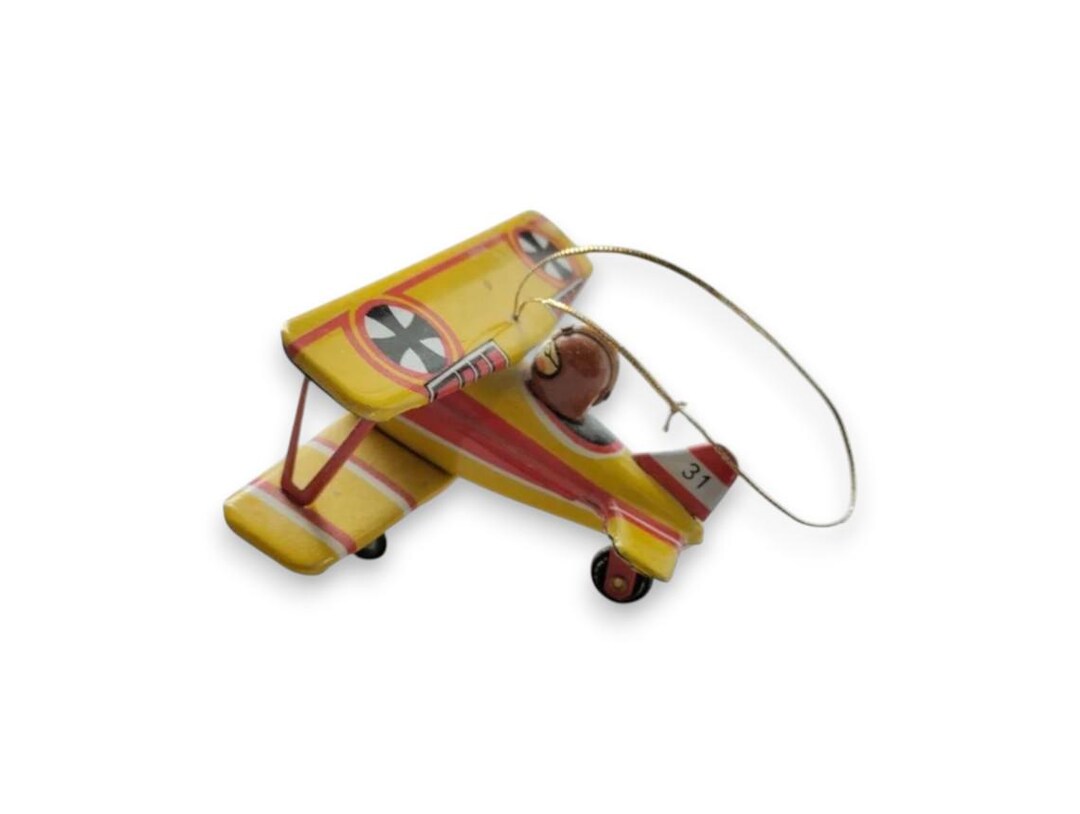 ZZ Tin Biplane Germany Sheet Metal Aircraft Miniature Collectible