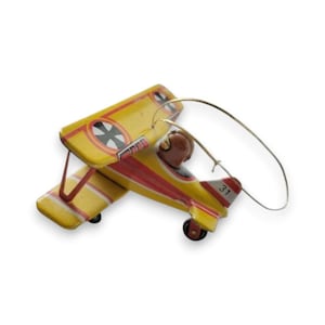 ZZ Tin Biplane Germany Sheet Metal Aircraft Miniature Collectible