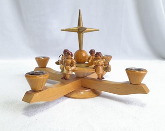 ヴィンテージ 木製エンジェル クリスマス キャンドルホルダー MCM 1940