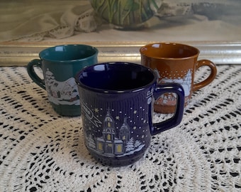 Vintage deutsche Weihnachtsglühweinbecher, Weihnachtsmarktbecher, deutsches Souvenir, Glühweinbecher