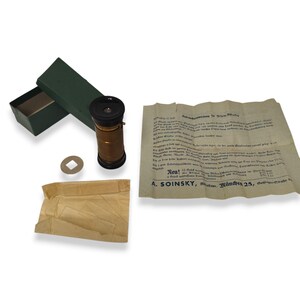 Soinsky Microscope Brass Gold Antique Scientific Pocket Instrument Vintage