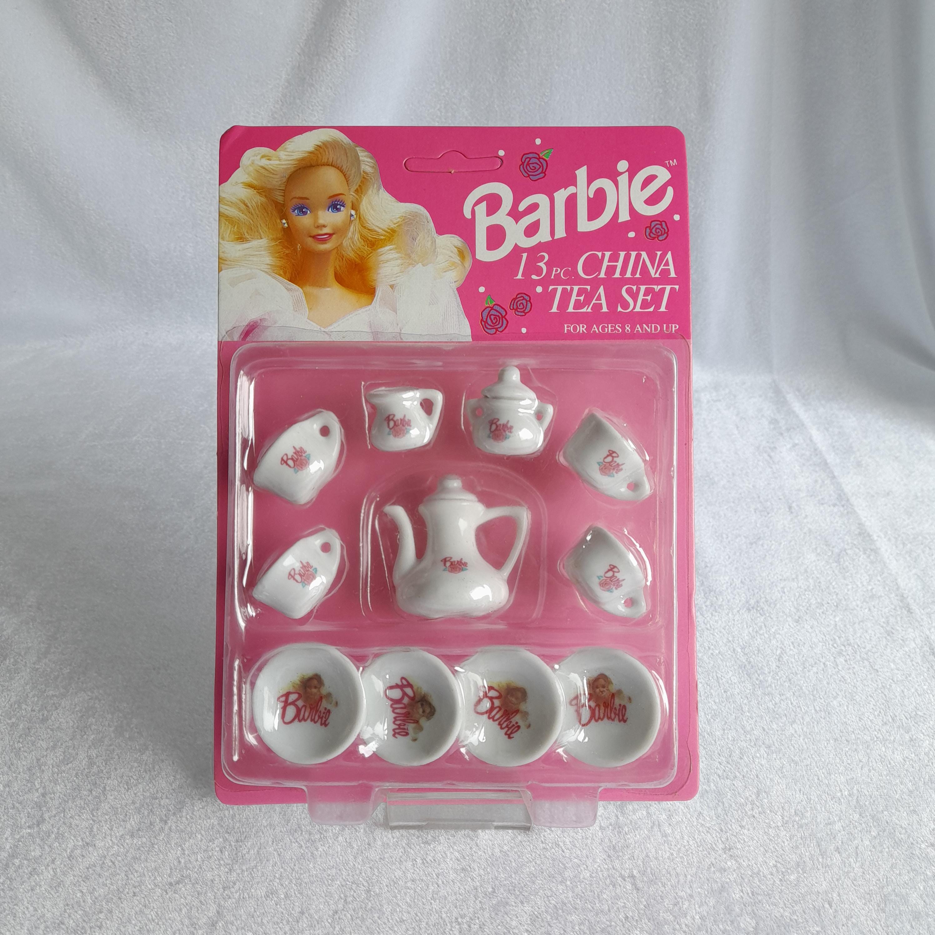 Mattel Barbie Mini Tea Set Pink Floral New Boxed 1992 Vintage