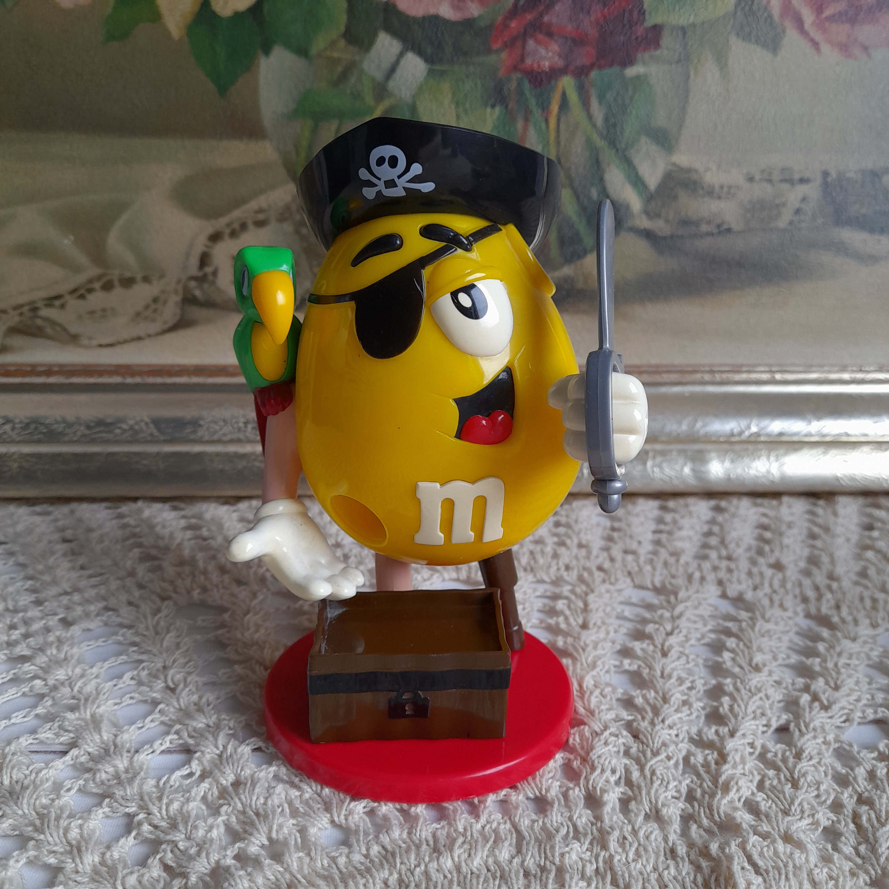 Vintage Candy Dispenser M&ms Red and Yellow Pirate, Viking