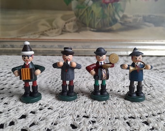 Holz Vintage Deko Figur Musiker Kind, Erzgebirge Kind, Volkskunst, handbemalt, made in Germany