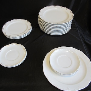Vintage set of 18 plates Rosenthal Monbijou dining plates, dessert and saucers, German porcelain