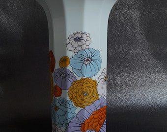 Rosenthal Studio Linie Polygon Patras Vintage Vase, design Tapio Wirkkala, Motiv - Blumen, deutsches Porzellan