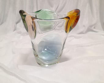 Vintage František Zemek Rhapsody vase for Mstišov Glassworks, Czechoslovakia, 1960s