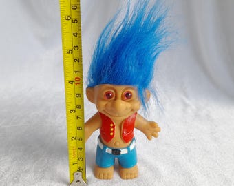 ヴィンテージ トロール人形：明るい髪の 90 年代のレトロなおもちゃ
