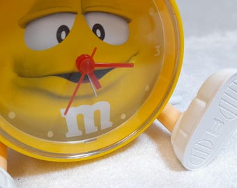 M&m's Alarm Clock Plastic Yellow Novelty Character Vintage - Etsy
