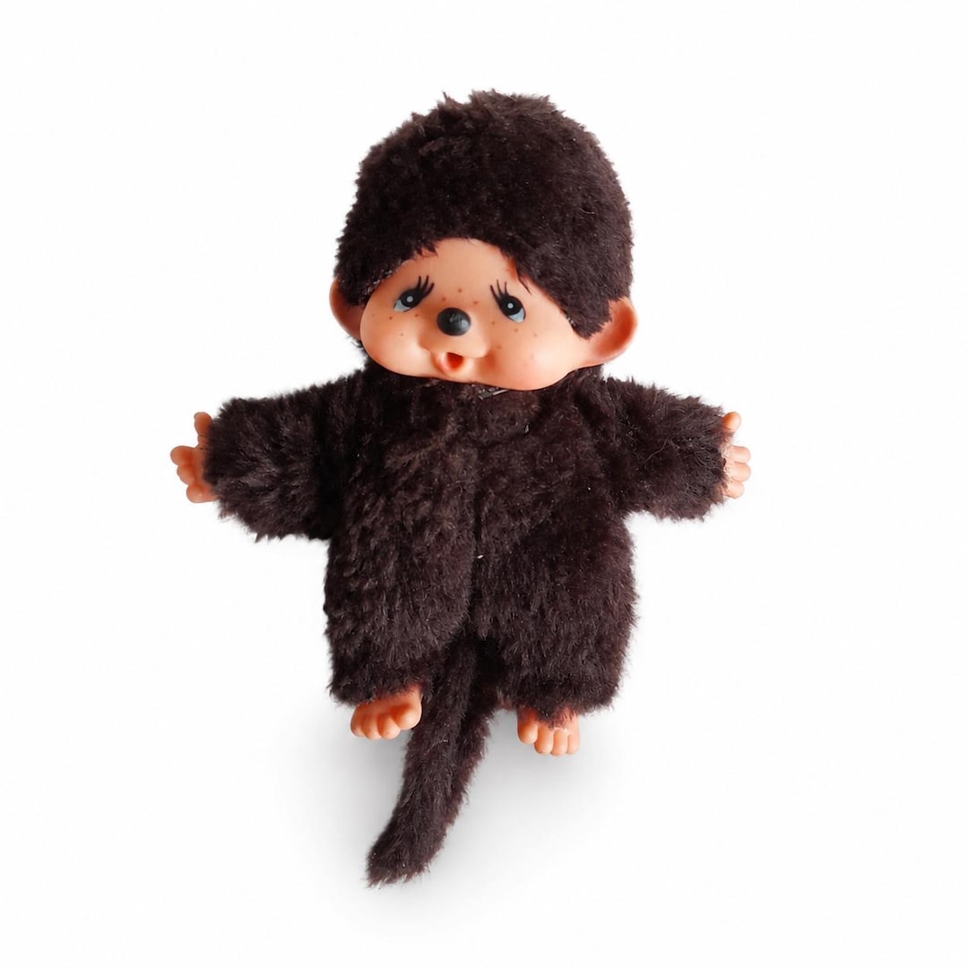 Monchhichi Sekiguchi Monkey Plush Rubber Face Brown Japanese