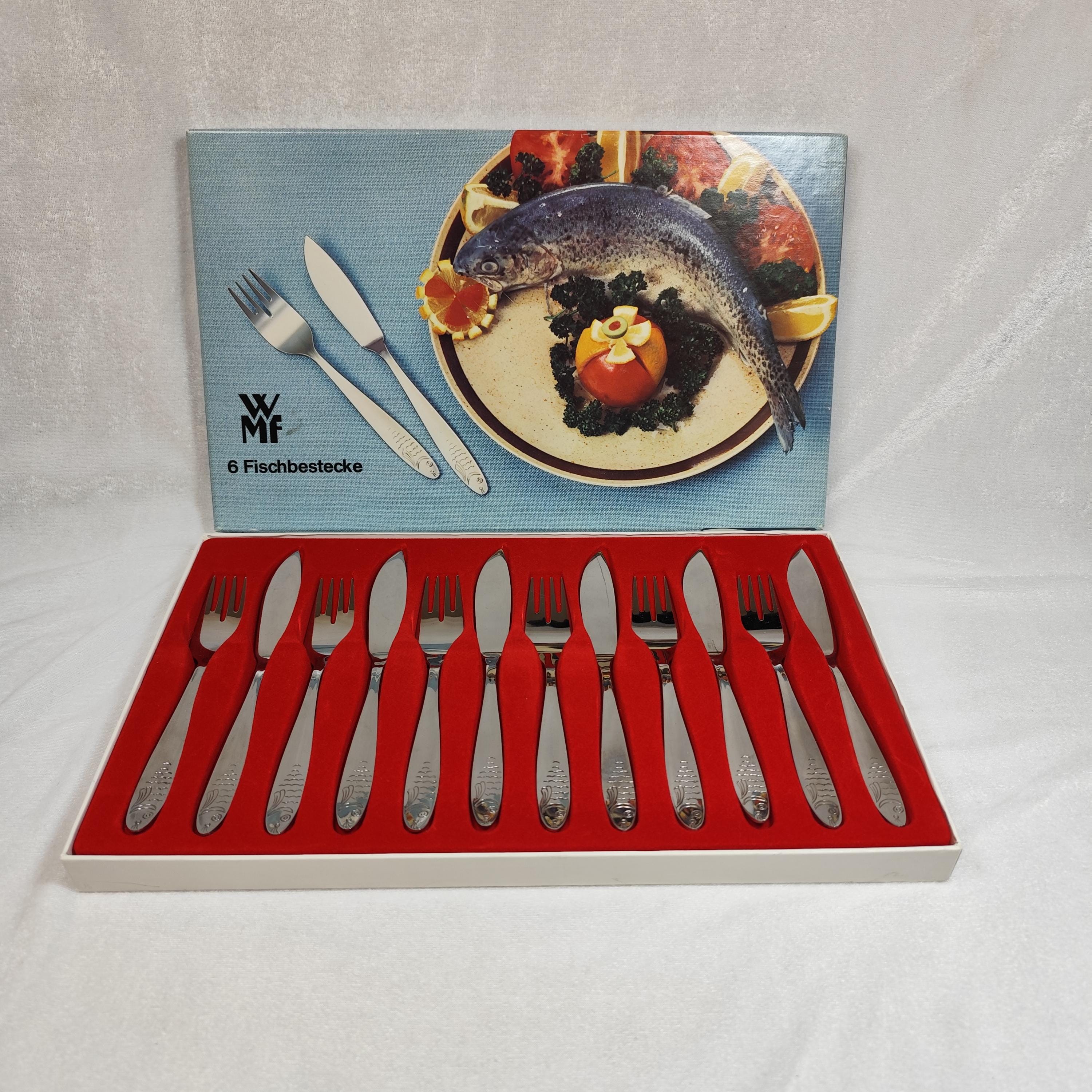 WMF Cromargan Fish Cutlery Set for Six in Original Presentation