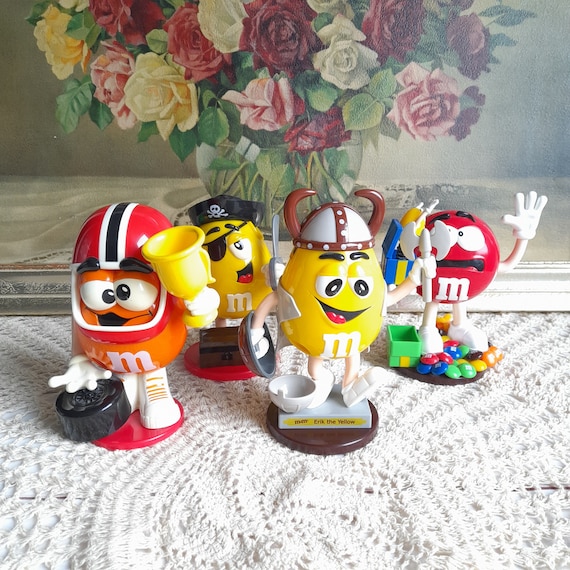 Vintage Candy Dispenser M&ms Red and Yellow Pirate, Viking
