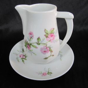 Vintage Haviland France Limoges milk jug with tender rose motif, GDA Limoges, Choose your set, French porcelain