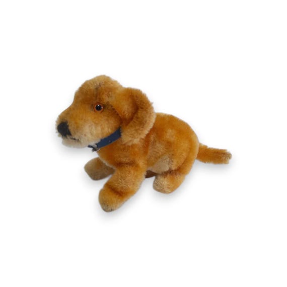 Steiff Bazi Dachshund Mohair Dog Button in Ear 1950s Vintage