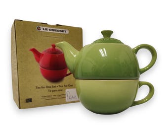 Le Creuset Tee-Set Steingut Grün Palme Modern Tea For One