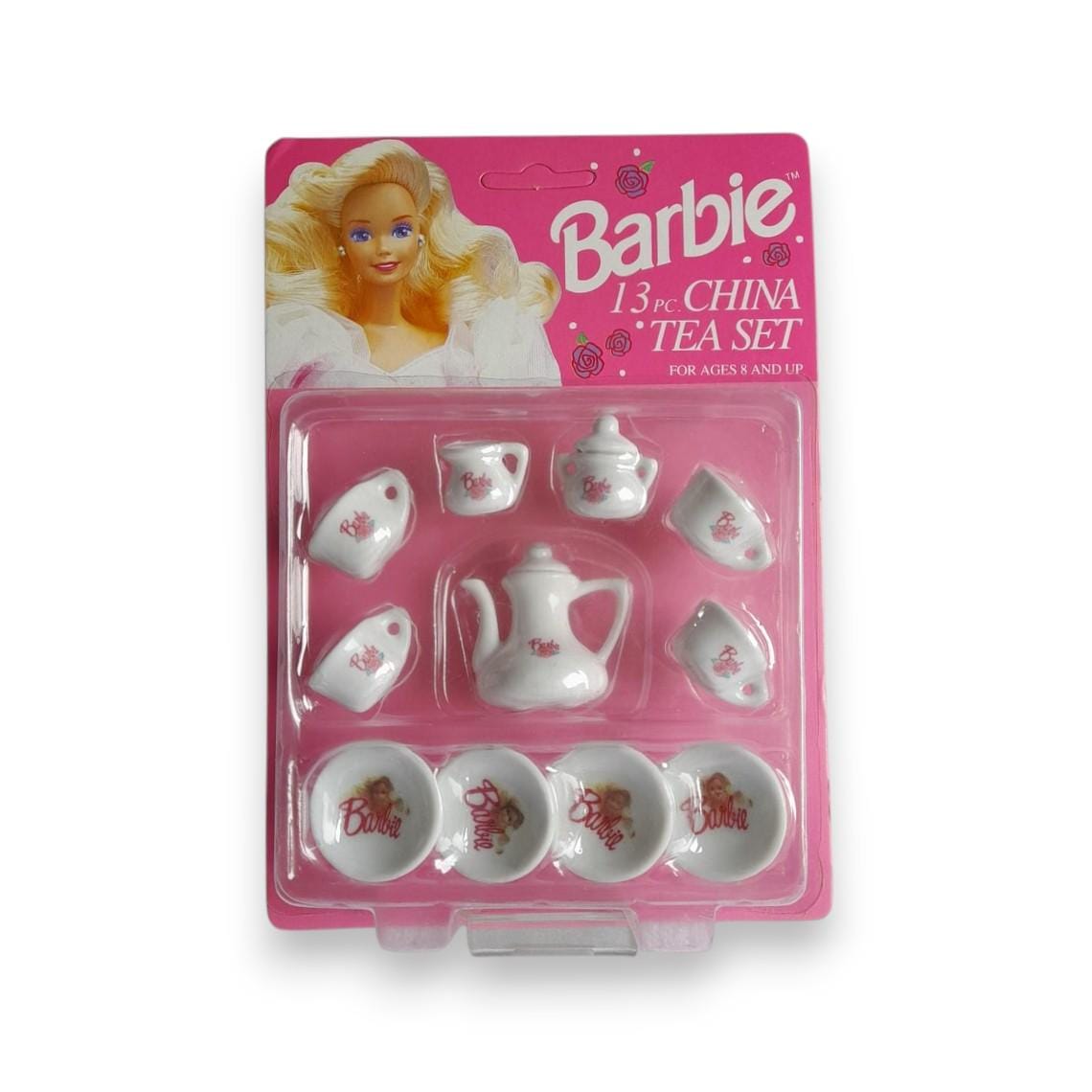 Mattel Barbie Mini Tea Set Pink Floral New Boxed 1992 Vintage