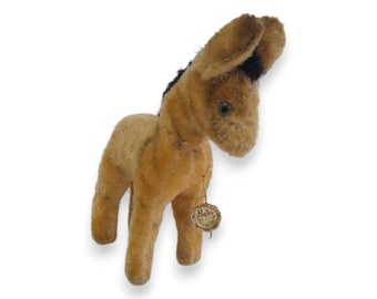 Baki Mohair Donkey Plush Figure German Collectible Vintage
