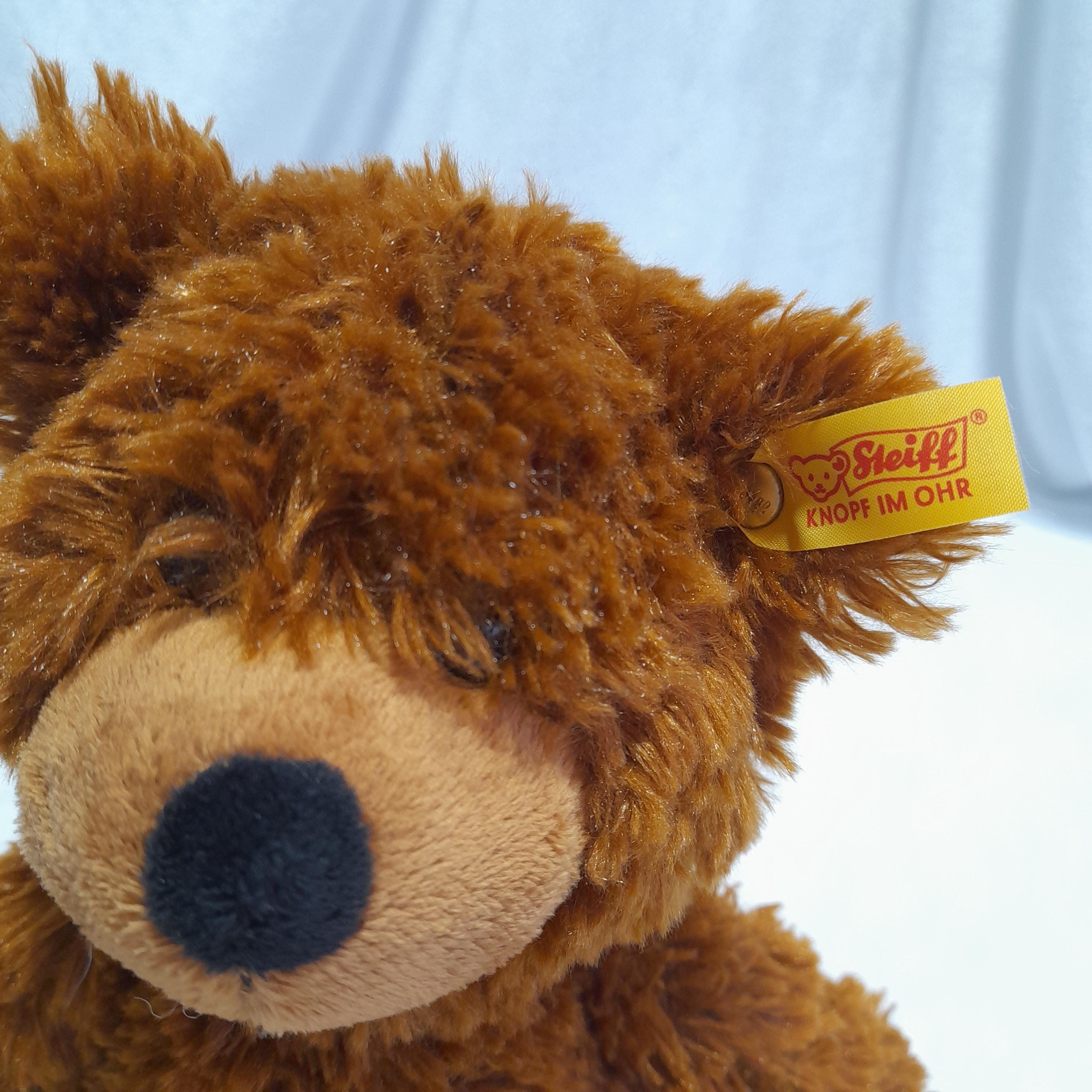 Vintage Steiff Button in Ear Yellow Tag Brown Teddy and