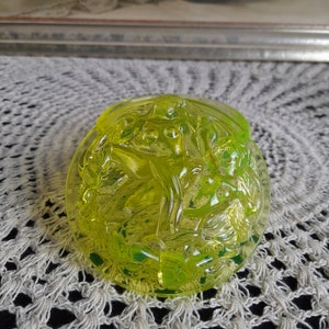 Vintage Czech Art Deco Uranium Glass Jewelry Box, made in Czechoslovakia