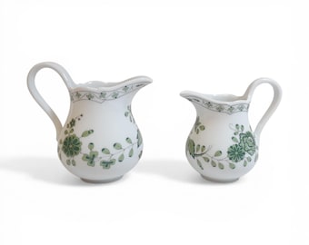 Hutschenreuther Creamer Porcelana Biało-Zielona Kwiatowa Maria Theresia Schlossgarten