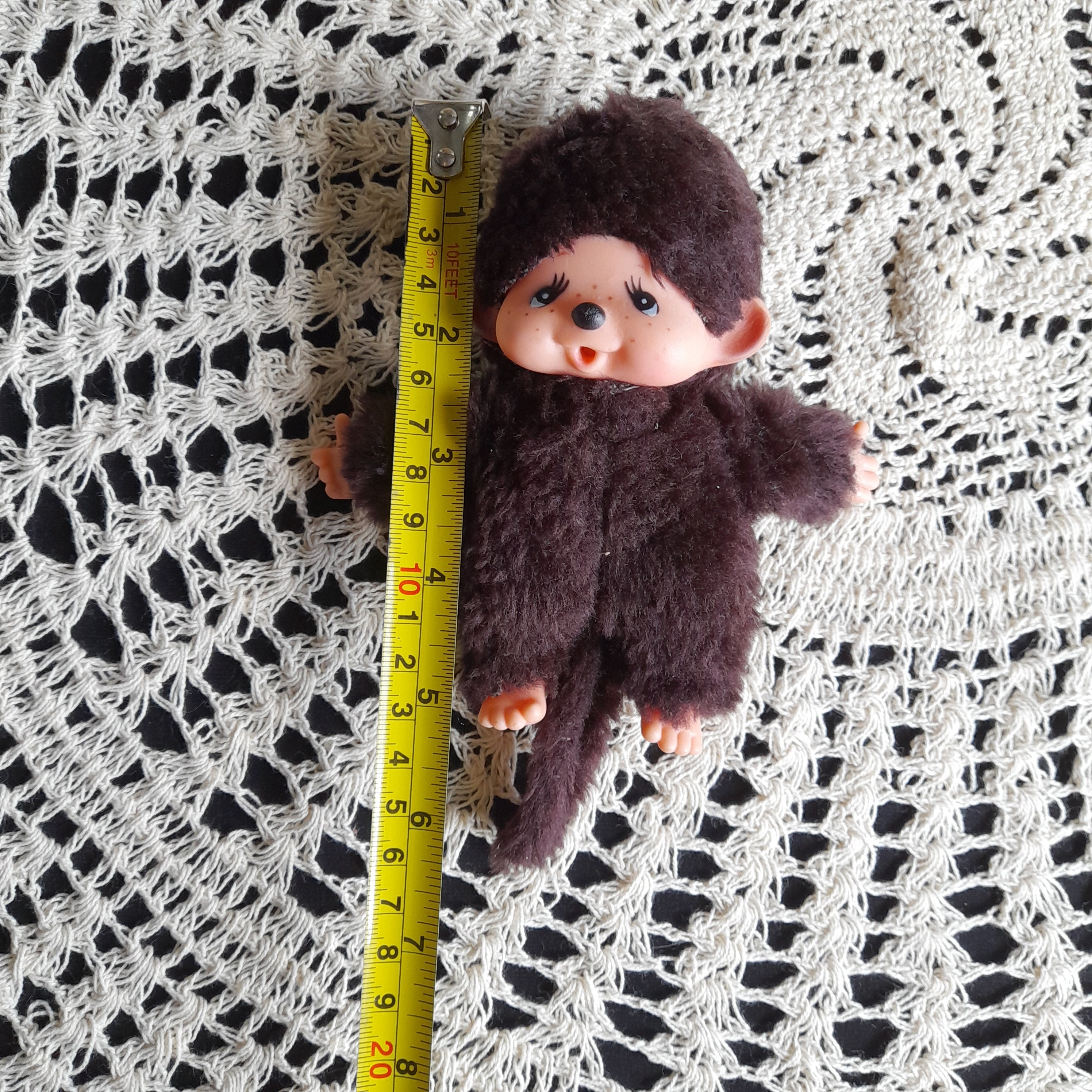 Monchhichi Sekiguchi Monkey Plush Rubber Face Brown Japanese